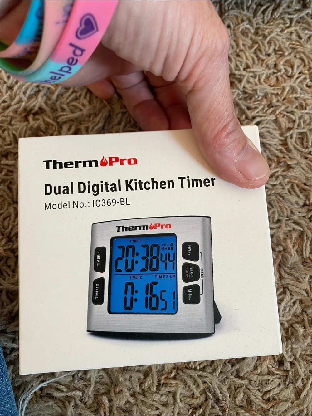 Dual Digital Kitchen Timer - Silver/Black